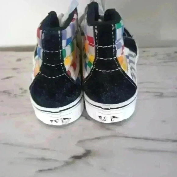 Vans Kids Sneakers - Black and Multicolor Checkered - Picture 4 of 15
